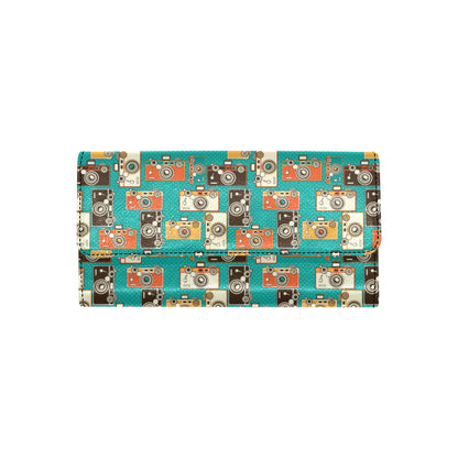 Camera Pattern Print Design 02 Women's Trifold Wallet