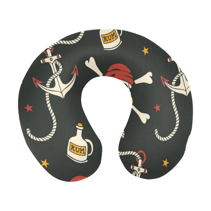 Pirate Pattern Print Design A02 U-Shaped Travel Neck Pillow