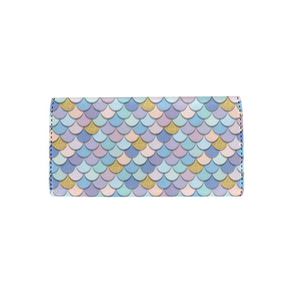 Mermaid Scales Pattern Print Design 05 Women's Trifold Wallet