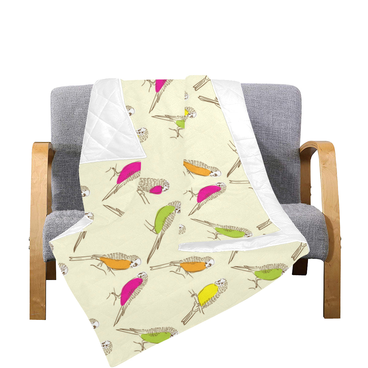 Parakeet Pattern Print Design A01 Premium Quilt