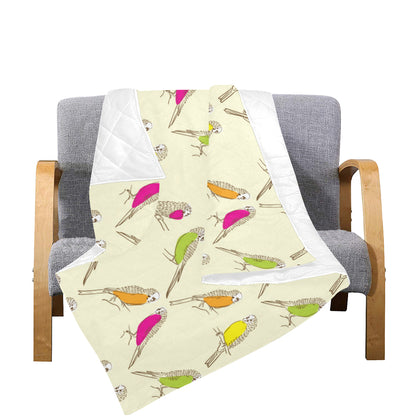Parakeet Pattern Print Design A01 Premium Quilt