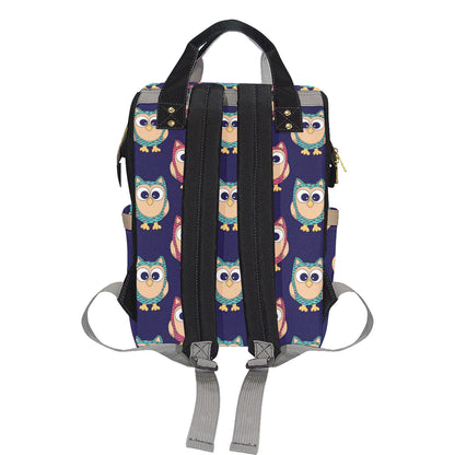 Owl Pattern Print Design A06 Diaper Bag Backpack