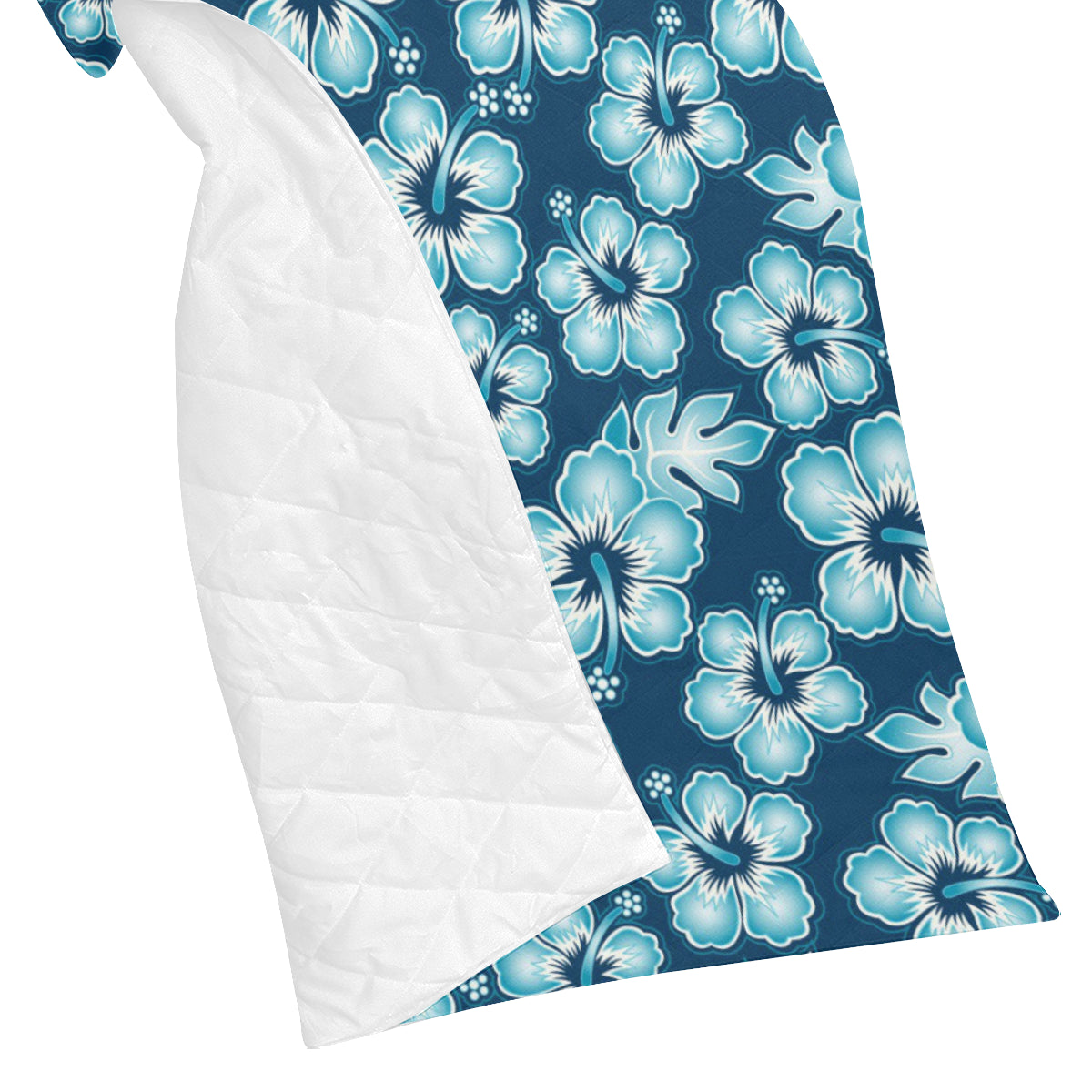 Blue Hibiscus Pattern Print Design HB011 Premium Quilt