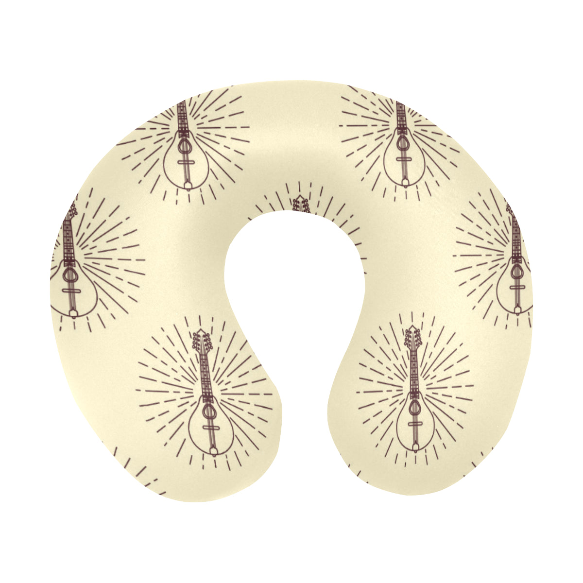 Mandolin Pattern Print Design 02 U-Shaped Travel Neck Pillow