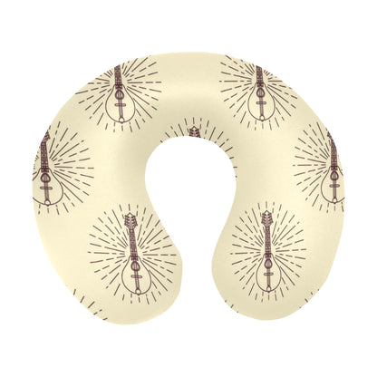 Mandolin Pattern Print Design 02 U-Shaped Travel Neck Pillow