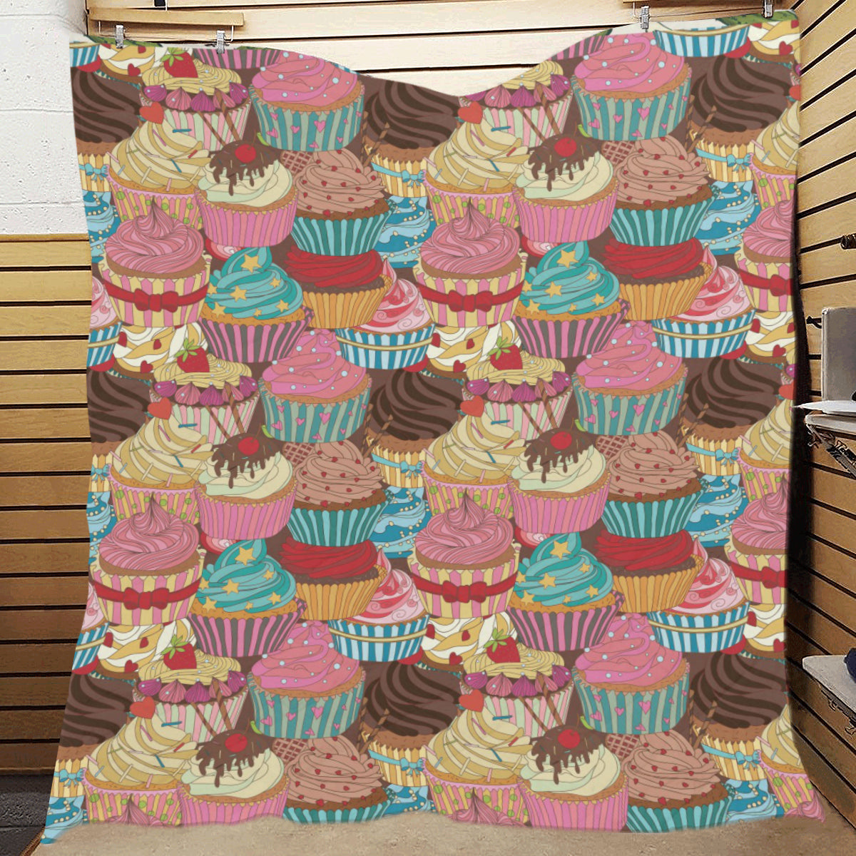 Cupcake Pattern Print Design CP01 Premium Quilt