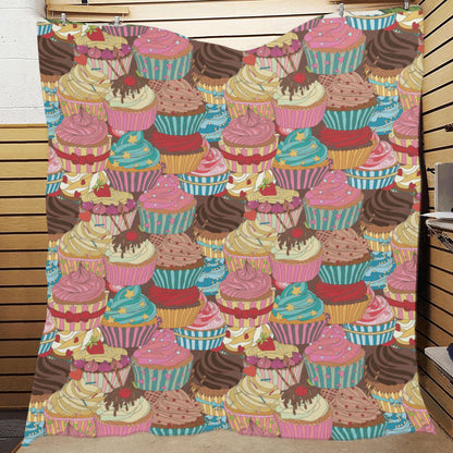 Cupcake Pattern Print Design CP01 Premium Quilt