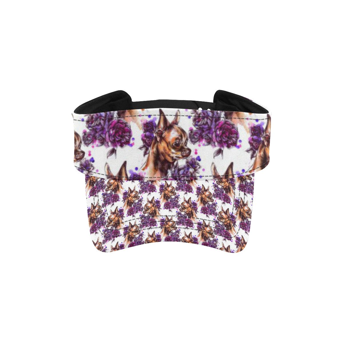 Chihuahua Purple Floral Unisex Sun Visor