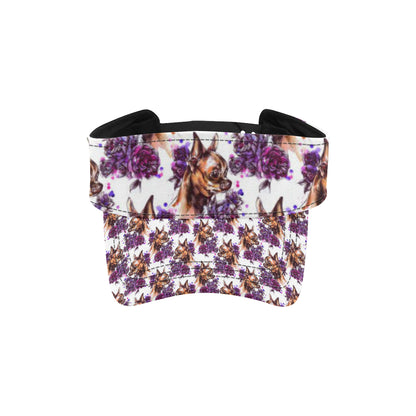Chihuahua Purple Floral Unisex Sun Visor