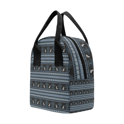 Wolf Tree of Life Knit Design Print Insulated Lunch Bag