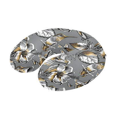 Hummingbird Pattern Print Design 02 U-Shaped Travel Neck Pillow