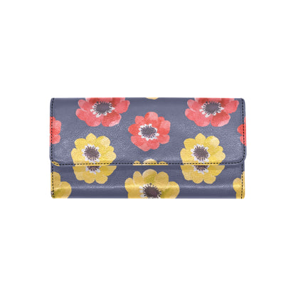 Anemone Pattern Print Design AM010 Women's Trifold Wallet