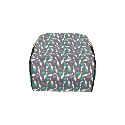 Bowling Pattern Print Design 03 Diaper Bag Backpack