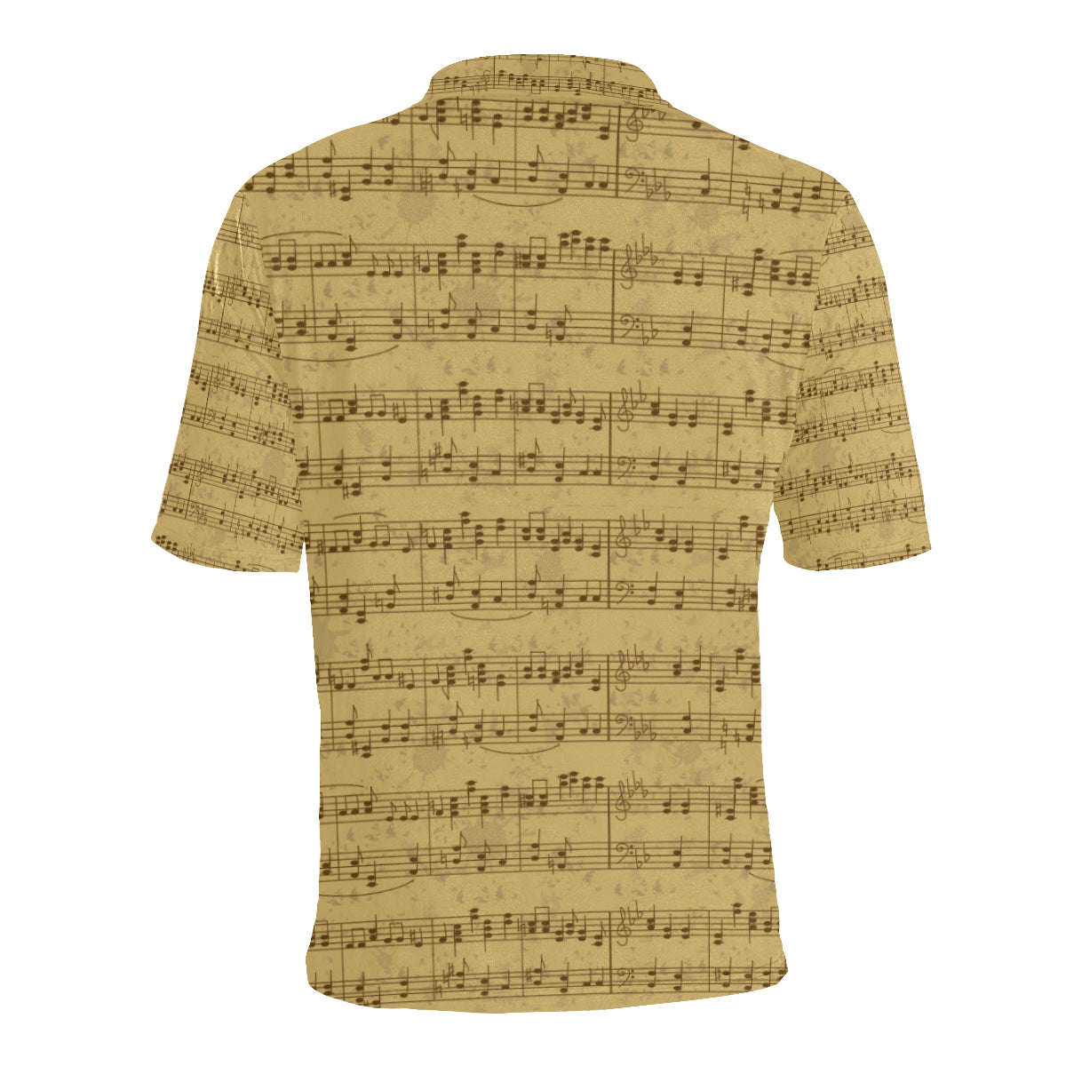 Music Note Vintage Themed Print Men Polo Shirt