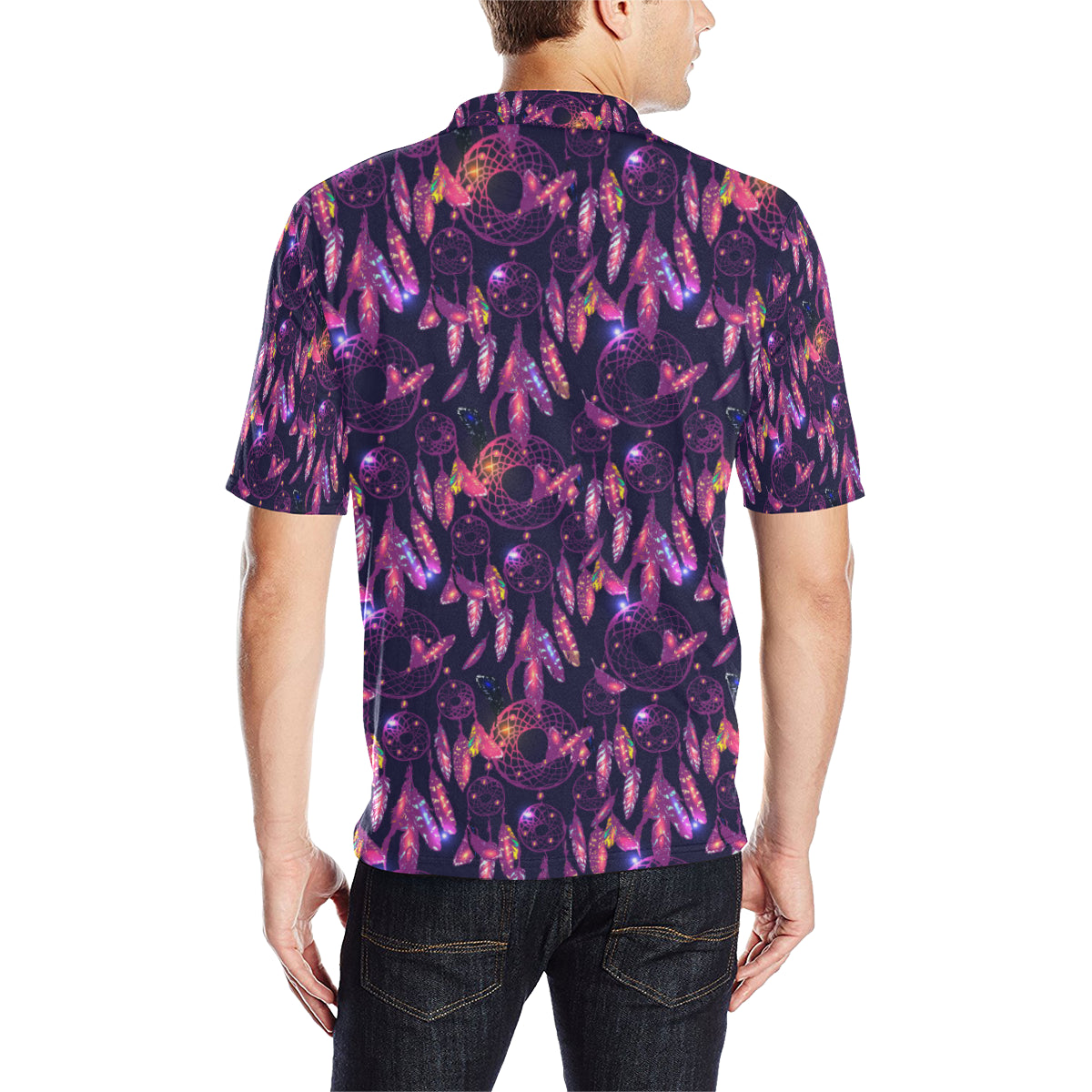 Dream catcher neon Men Polo Shirt