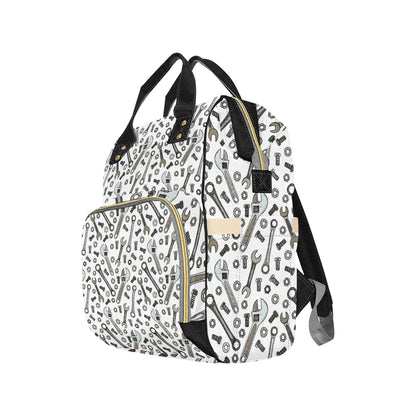 Mechanic Pattern Print Design 03 Diaper Bag Backpack