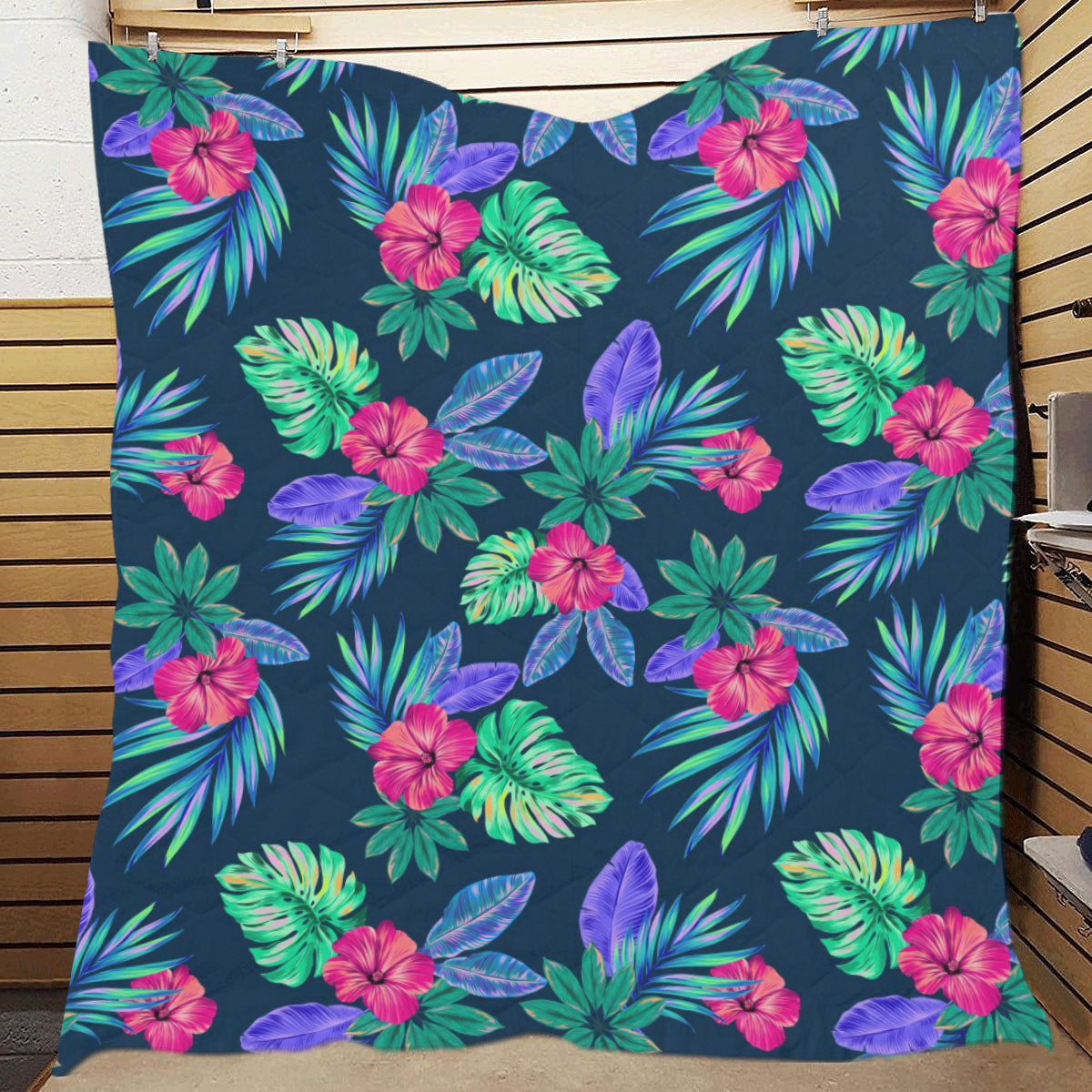 Tropical Flower Pattern Print Design TF09 Premium Quilt