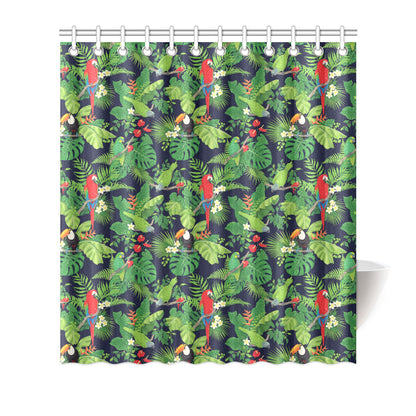 Rainforest Parrot Pattern Print Design A03 Shower Curtain