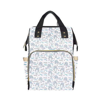 Manatee Baby Pattern Print Design 03 Diaper Bag Backpack