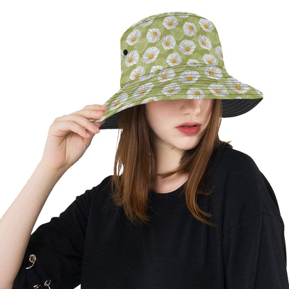Daisy Pattern Print Design DS06 Unisex Bucket Hat