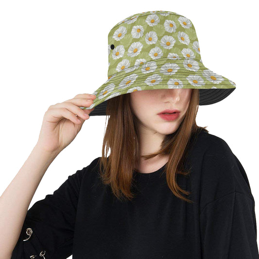 Daisy Pattern Print Design DS06 Unisex Bucket Hat