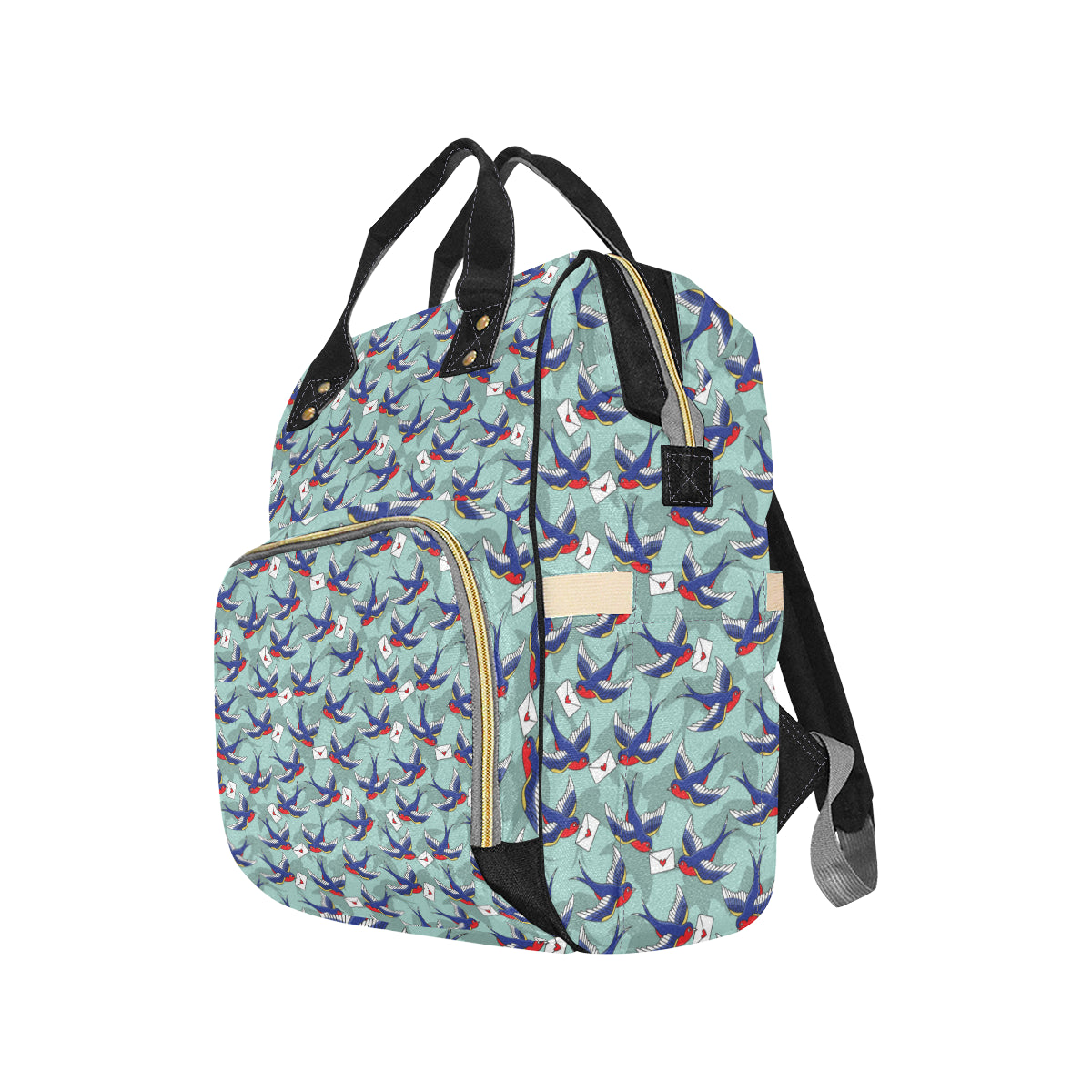 Swallow Bird Pattern Print Design 02 Diaper Bag Backpack