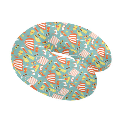 Beach Scene Pattern Print Design 02 U-Shaped Travel Neck Pillow