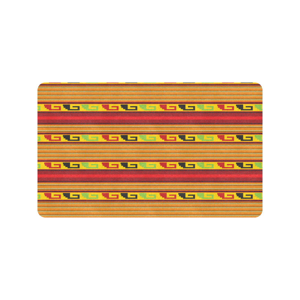 Mexican Blanket Ornament Print Pattern Rubber Doormat