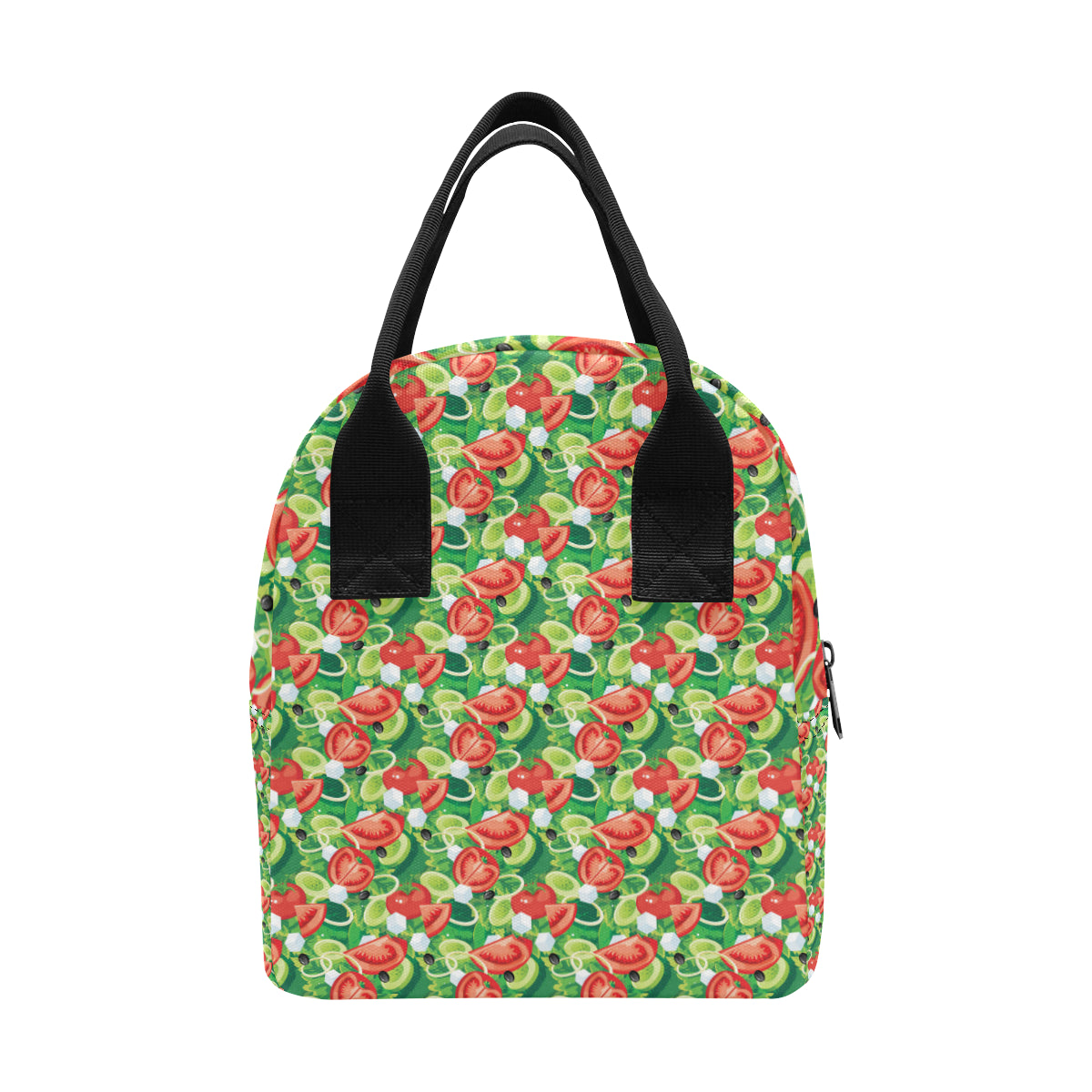 Vegan Salad Themed Design Print Insulated Lunch Bag
