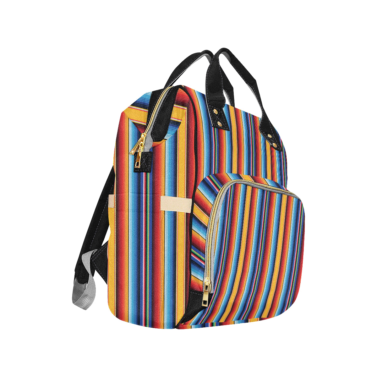 Mexican Blanket Stripe Print Pattern Diaper Bag Backpack