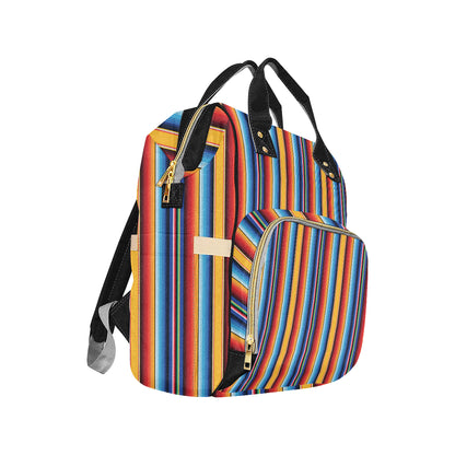 Mexican Blanket Stripe Print Pattern Diaper Bag Backpack