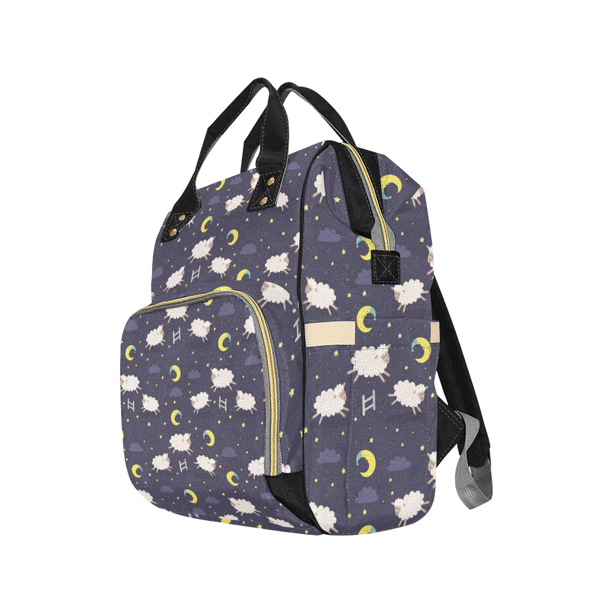 Sheep Night Pattern Print Design 02 Diaper Bag Backpack