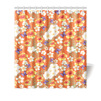 Tropical Flower Pattern Print Design TF027 Shower Curtain