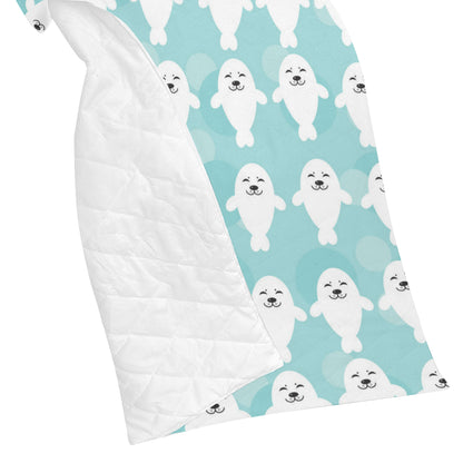 Sea Lion Baby Pattern Print Design 01 Premium Quilt