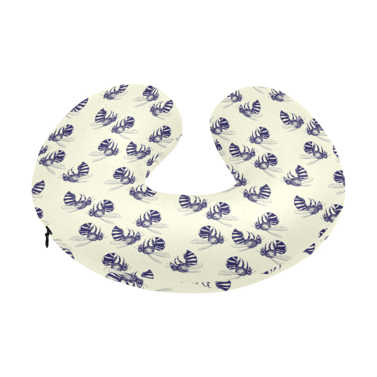 Bee Pattern Print Design 02 U-Shaped Travel Neck Pillow