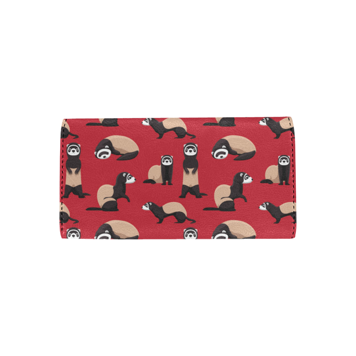 Ferret Pattern Print Design 02 Women's Trifold Wallet