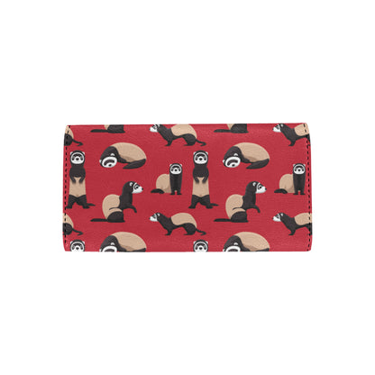Ferret Pattern Print Design 02 Women's Trifold Wallet