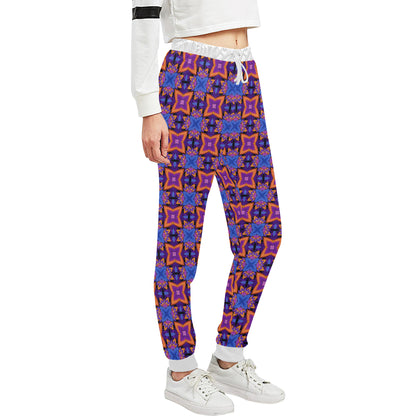 kaleidoscope Purple Orange Print Design Unisex Sweatpants
