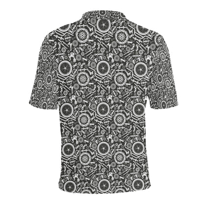 Bicycle Tools Pattern Print Design 02 Men Polo Shirt