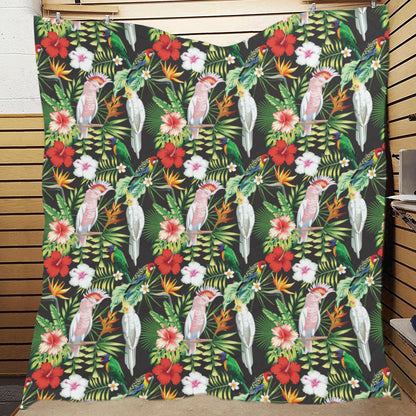 Tropical Flower Pattern Print Design TF03 Premium Quilt
