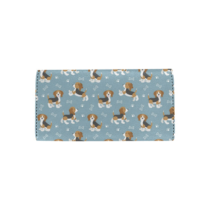 Beagle Pattern Print Design 02 Women's Trifold Wallet