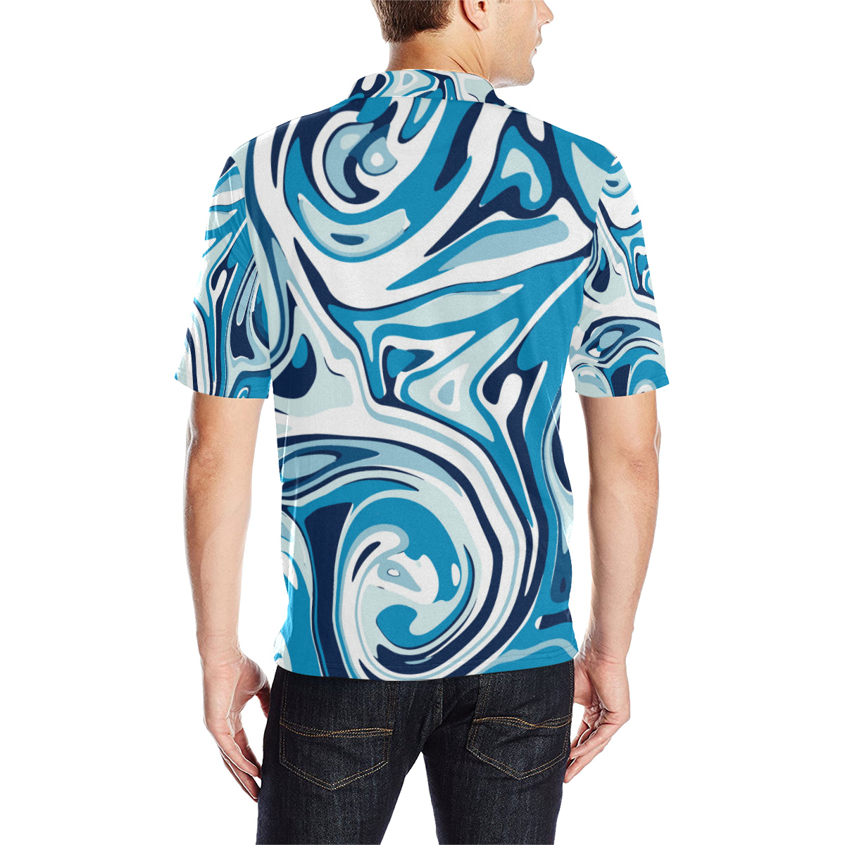 Liquid Pattern Print Design 05 Men Polo Shirt