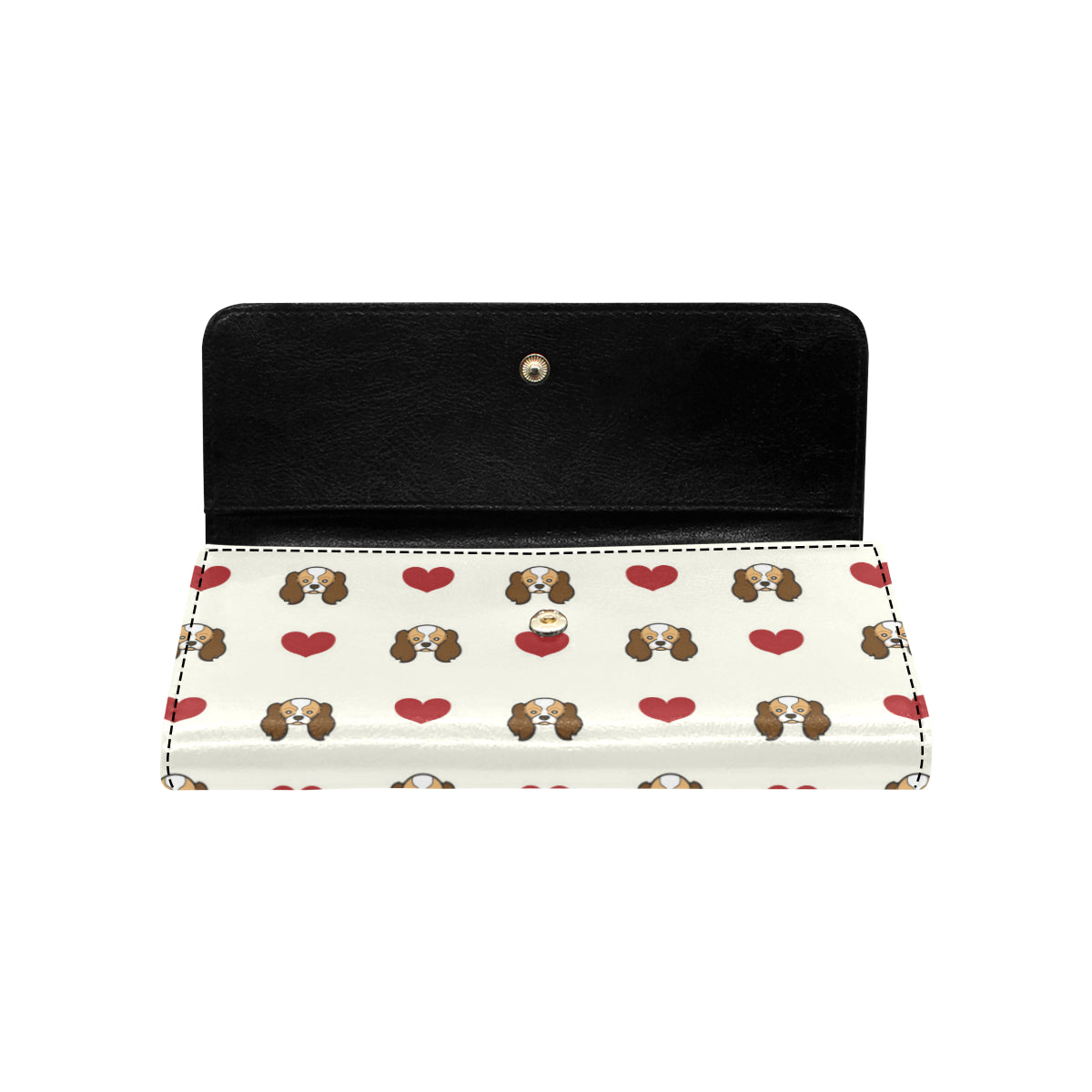 Cavalier King Charles Spaniels Pattern Print Desig Women's Trifold Wallet