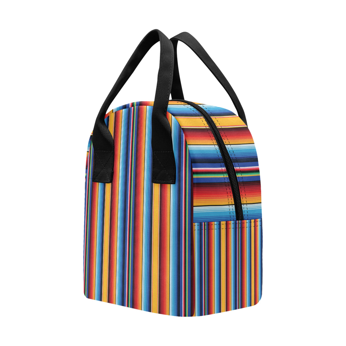 Mexican Blanket Stripe Print Pattern Insulated Lunch Bag