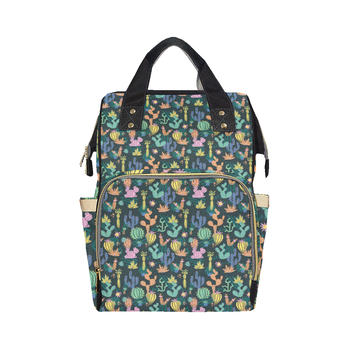 Cactus Pattern Print Design 05 Diaper Bag Backpack