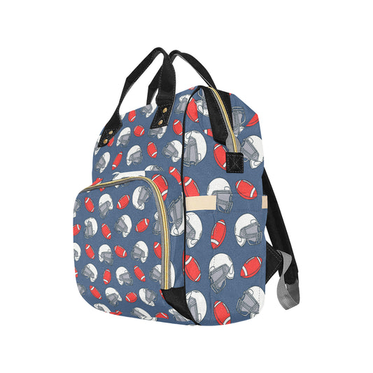 American Football Helmet Design Pattern Diaper Bag Backpack