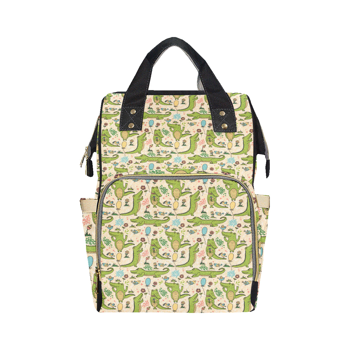 Alligator Pattern Print Design 01 Diaper Bag Backpack