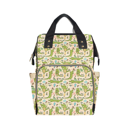 Alligator Pattern Print Design 01 Diaper Bag Backpack