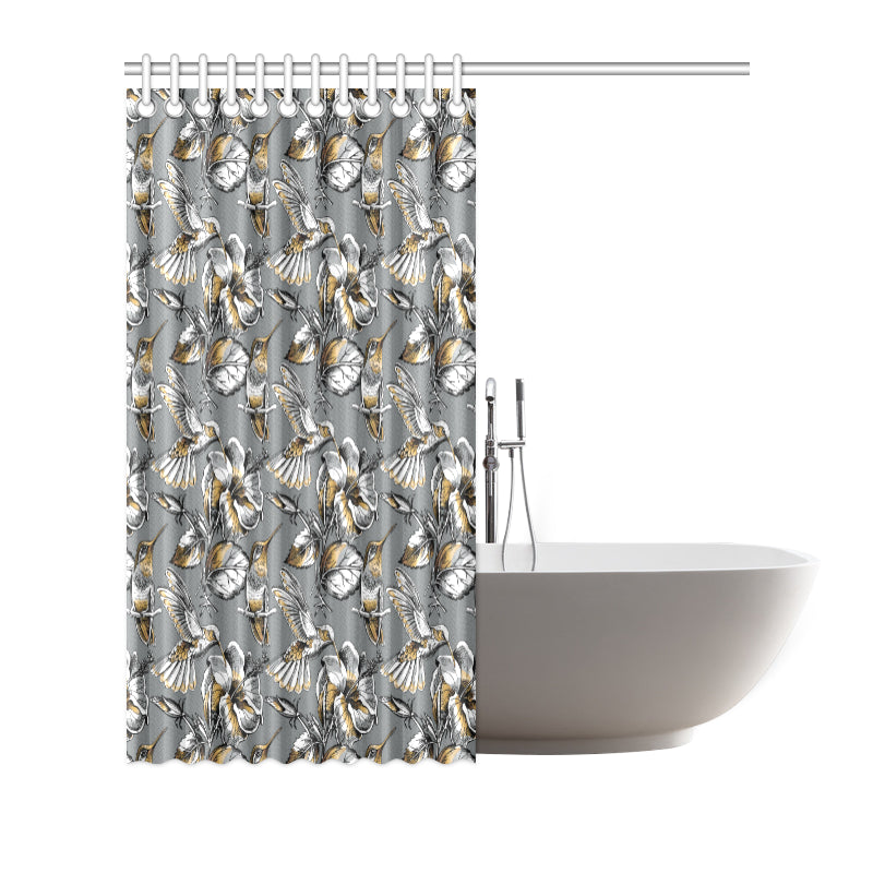 Hummingbird Pattern Print Design 02 Shower Curtain