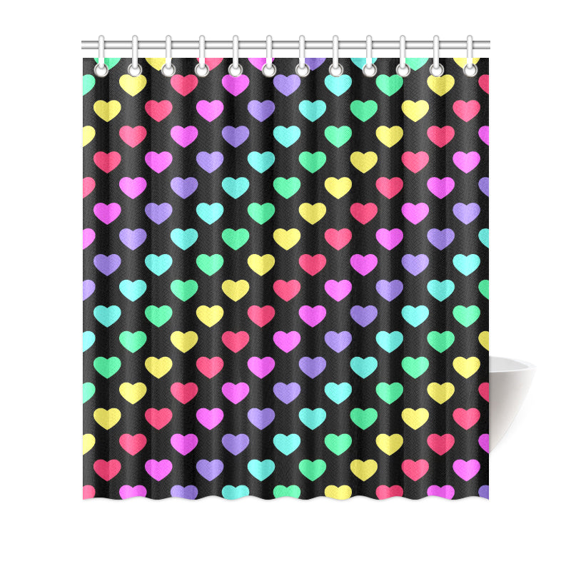 Heart Rainbow Pattern Print Design HE02 Shower Curtain